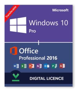 Windows 10 Pro + Microsoft Office 2016 Professional Bundle